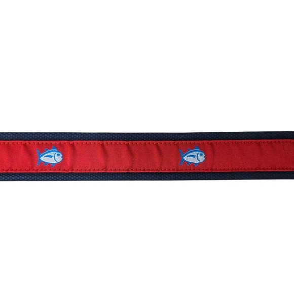 Southern Tide Mens Red & Navy Skipjack Ribbon Belt 3809 Size 30 - Picture 4 of 9